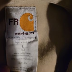Carhartt FR L tan work shirt